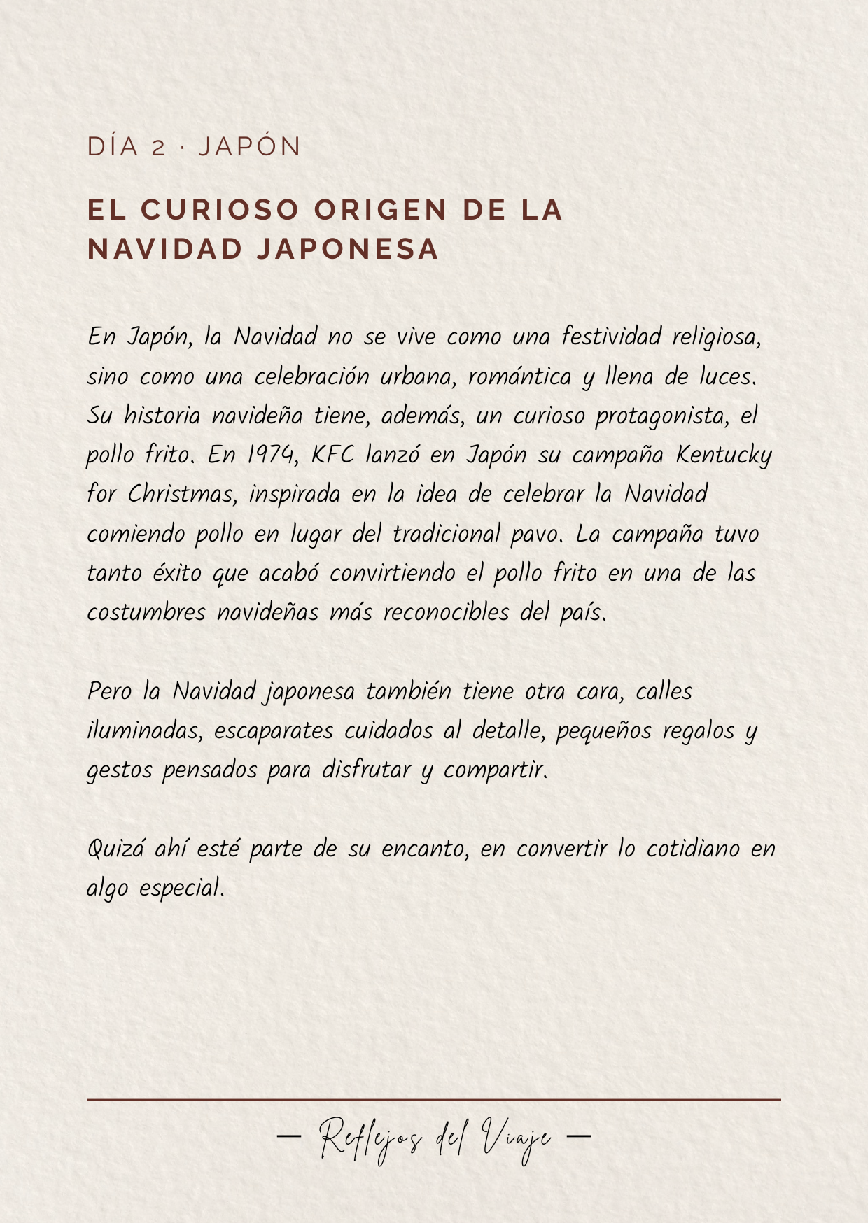 Reverso de la postal A: El curioso origen de la Navidad japonesa